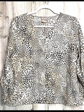 Chico’s Animal Print Petite Blouse